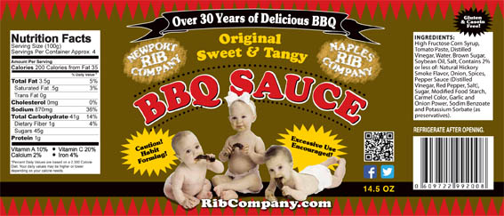 Rib Company Sauce Label